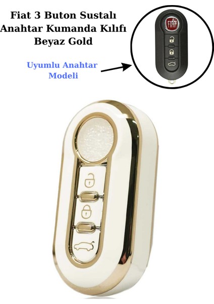 Opel Combo Anahtar Kılıfı Beyaz Gold 2012-2017