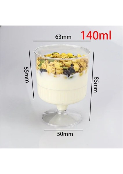 Şarap BARDAĞI-140ML 10 Adet 10 Adet 80/100/120/140/150ML Tek Kullanımlık Plastik Tatlı Bardakları Kısmı Şeffaf Tatlı Dondurma Fincan Ev Noel Partisi (Yurt Dışından)