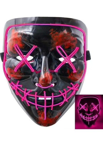 B Neon Maske Led Işık Up Parti Maskeleri Tasfiye Seçim Yılı Büyük Komik Korkunç Maskeler Festivali Cosplay Kostüm Malzemeleri Glow Parti