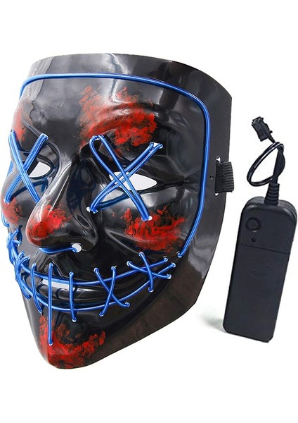 B Neon Maske Led Işık Up Parti Maskeleri Tasfiye Seçim Yılı Büyük Komik Korkunç Maskeler Festivali Cosplay Kostüm Malzemeleri Glow Parti indirimleri