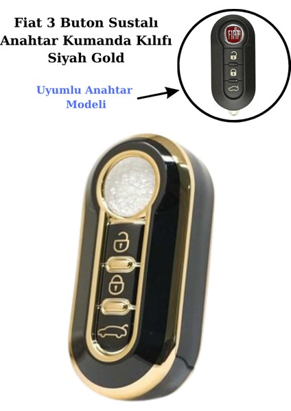 Citroen Nemo Anahtar Kılıfı Siyah Gold 2007-2017