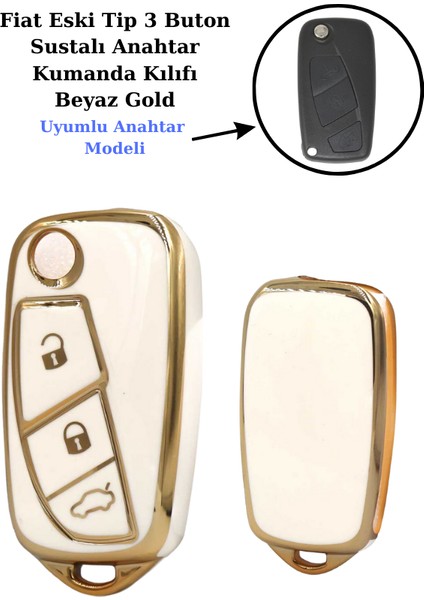 Citroen Jumper Anahtar Kılıfı Beyaz Gold 2006-2009