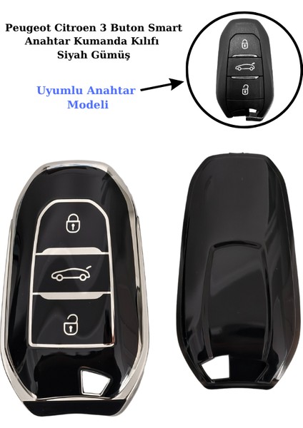 Ds3 Smart Anahtar Kılıfı Siyah Gümüş