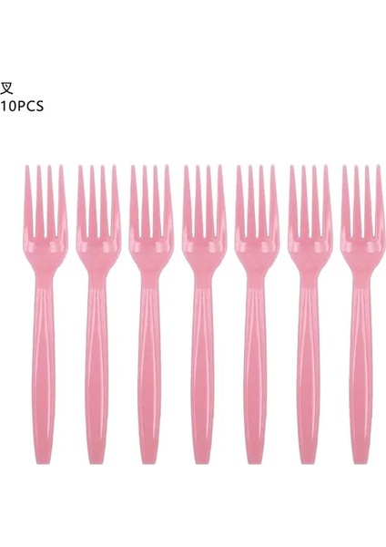FORK-10PCS Masa Örtüsü Süslemeleri Pembe Orman Safari Tema Parti Malzemeleri Tek Kullanımlık Masa Örtüsü Sofra Bebek Duş Çocuk Doğum Günü Partisi (Yurt Dışından)