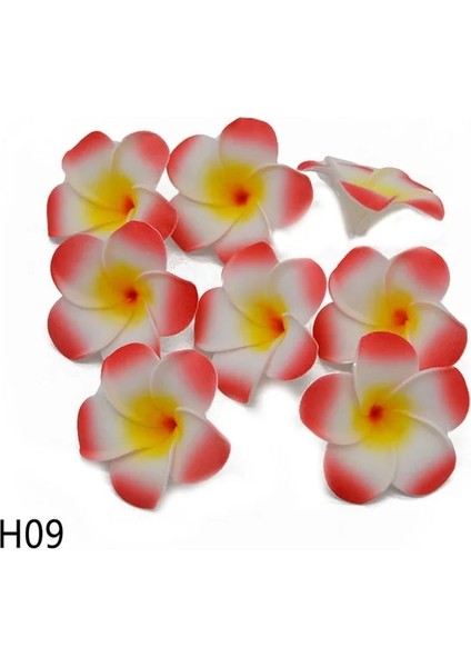 E-2-H09 9 cm 30 Adet 5/6/7/8/9 cm Pe Köpük Plumeria Çiçekler Dıy Yapay Çelenk Headdress Frangipani Yumurta Çiçek Kafaları Hawaii Düğün Dekor (Yurt Dışından)