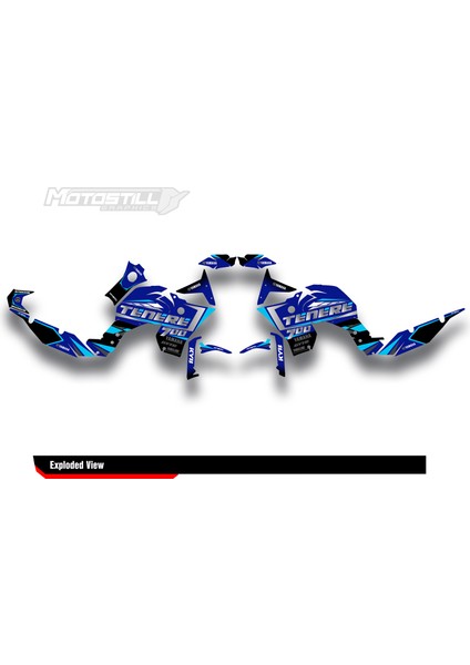 Yamaha T7 Tenere 700 Sticker Set Parlak