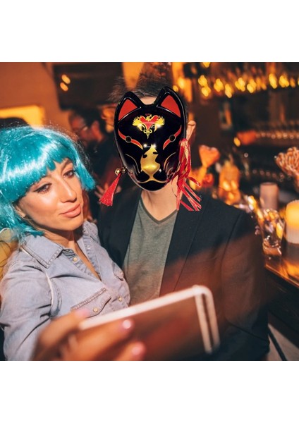 F Anbu Maskesi Japon Anime Cosplay Maskeleri Demonslayer Fo*xmasks Tam Yüz Maskesi Masquerade Festivali Ka-buki Kitsune Maskeleri Cadılar Bayramı indirimleri