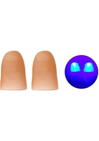 Mavi 2 Adet Sihirli LED Akülü Başparmak Parmak Işık Trick Prop Parti Kaynağı Akülü Taşınabilir Başparmak Işığı Masquerade Için (Yurt Dışından)