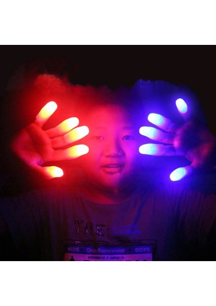 Mavi 2 Adet Sihirli LED Akülü Başparmak Parmak Işık Trick Prop Parti Kaynağı Akülü Taşınabilir Başparmak Işığı Masquerade Için (Yurt Dışından)