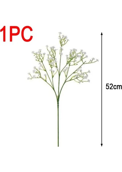 Açık Pembe 1pc 52 cm Beyaz Gypsophila Yapay Çiçekler Düğün Dıy Buket Dekorasyon Aranjmanı Plastik Bebekler Nefes Sahte Çiçek Ev Dekor (Yurt Dışından)