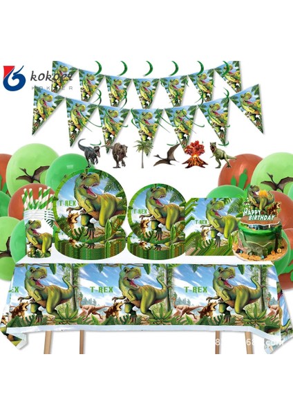 13 Adet No-1 Jurassic Dünya Dinozor Tema Tek Kullanımlık Sofra Jungle Safari Dinozor Peçete Plakası Vahşi Roar Boy Mutlu Doğum Günü Partisi Dekoru (Yurt Dışından)