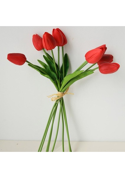 10 Adet (35 cm ) 35 cm Beyaz Lale Simülasyon Hissediyorum Lale Çiçek Ev Dekorasyon Süsler Düğün Fotoğrafçılığı Sahne Sahte Çiçekler 10 Adet (Yurt Dışından)