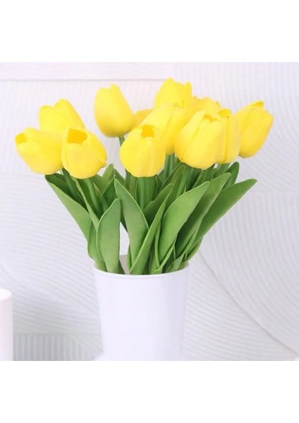 10 Adet (35 cm ) 35 cm Beyaz Lale Simülasyon Hissediyorum Lale Çiçek Ev Dekorasyon Süsler Düğün Fotoğrafçılığı Sahne Sahte Çiçekler 10 Adet (Yurt Dışından)