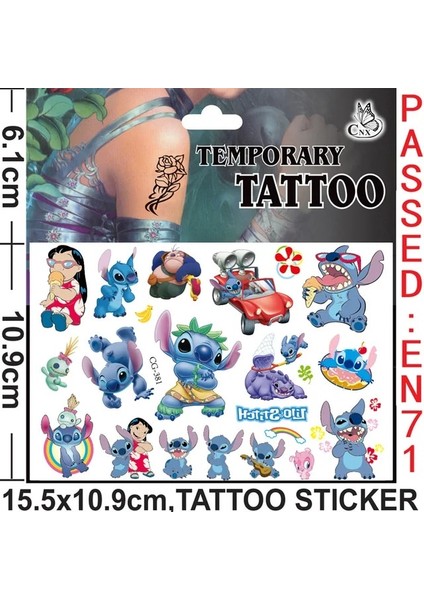 Stil C Lilo ve Stitch Geçici Dövmeler Çıkartmalar Çocuklar Için Doğum Günü Partisi Malzemeleri Süslemeleri Erkek Kız Parti Oyunu Ödül Çıkartmalar (Yurt Dışından)