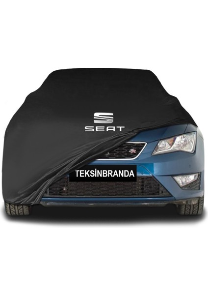 Seat Leon 2 (2005 - 2012) Siyah Kumaş Araba Branda Logolu Kumaş Araba Brandası Penye Oto Branda