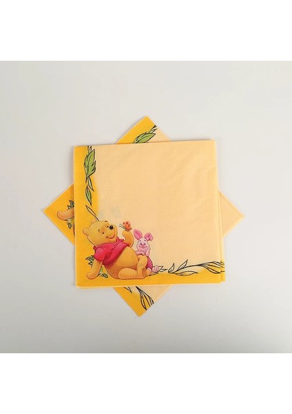 Kaşık-6 Adet Disney Winnie The Pooh Tema Parti Dekorasyon Tek Kullanımlık Sofra Fincan Plaka Balonlar Bebek Duş Çocuk Doğum Günü Partisi Malzemeleri (Yurt Dışından)
