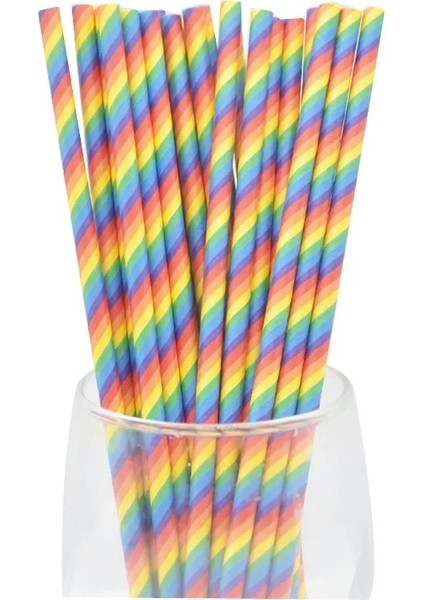 S002 25 Adet Biyobozunur Çizgili Kağıt Payet Pembe Mavi Sarı Çizgili Pipet Düğün Doğum Günü Partisi Dekorasyon Bebek Duş Çocuklar (Yurt Dışından) fiyatları