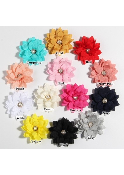 Pembe 10 Adet 5.5 cm 2.1 "küçük Katmanlı Yapay Kumaş Çiçek Düğün Butik Şifon Lotus Parti Zanaat Ev Saç Aksesuarları (Yurt Dışından)