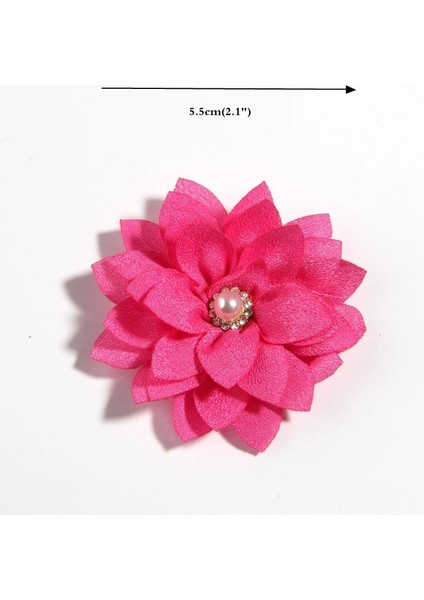 Pembe 10 Adet 5.5 cm 2.1 "küçük Katmanlı Yapay Kumaş Çiçek Düğün Butik Şifon Lotus Parti Zanaat Ev Saç Aksesuarları (Yurt Dışından)
