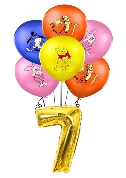 BALON-13PCS Disney Winnie The Pooh Doğum Günü Partisi Malzemeleri Kağıt Bardak Tabaklar Masa Örtüsü Hediye Keseleri Bebek Duş Kız Parti Folyo Balonlar Dekor (Yurt Dışından)