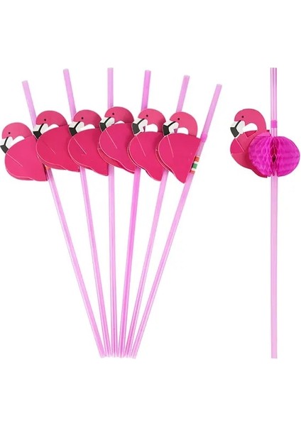 Flamingo 100 Adet 25/50/100 Adet Tropikal Şemsiye Flamingo Ananas Pipet Suyu Kokteyl Tek Kullanımlık Meyve Suyu Pipet Hawaii Parti Dekorasyon (Yurt Dışından)
