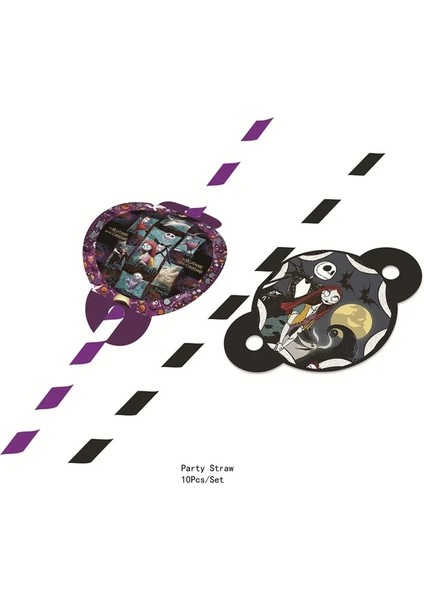 Saman 10 Adet Noel Öncesi Kabus Doğum Günü Dekorasyon Tek Kullanımlık Sofra Seti Noel Çocuklar Plaka Bardak Toppers Parti Malzemeleri (Yurt Dışından)