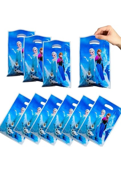 Hediye ÇANTASI-10PCS 1 Adet Kağıt Kek Topper Mutlu Doğum Günü Pastası Süslemeleri Kız Doğum Günü Bebek Duş Parti Malzemeleri Dondurulmuş Elsa Anna Prenses Karikatür (Yurt Dışından)