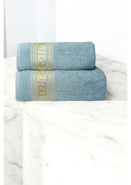 2 Parça Elysium Premium Banyo Havlu Seti Pamuk 70 x 140 cm Yeşil