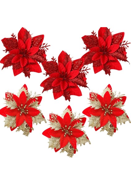 3 Adet Karışık 1 3 Adet Noel Çiçekleri Kırmızı Altın Bling Çiçek Başları Noel Ev Ağacı Süslemeleri Navidad Parti Masa Ayarı Dekor Malzemeleri (Yurt Dışından) fiyatları