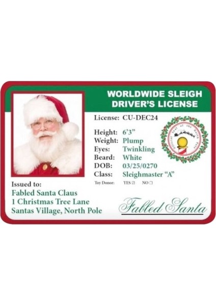 B 1 Adet 1/2/3 Adet Noel Baba Uçuş Lisans Kartı Noel Arifesi Ehliyet Noel Hediyesi Çocuklar Için Mutlu Noeller Süslemeleri (Yurt Dışından)