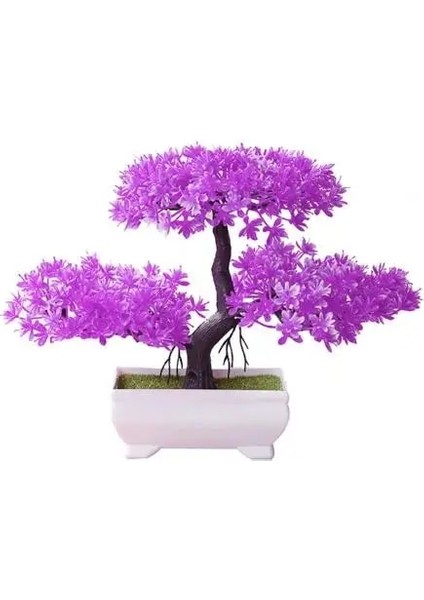 Günbatımı Kırmızı Simülasyon Bitki Yapay Saksı Ağacı Bonsai Dekoratif Sahte Yeşil Bitkiler Süsler Ev Otel Bahçe Dekor Düğün Dekorasyon (Yurt Dışından)
