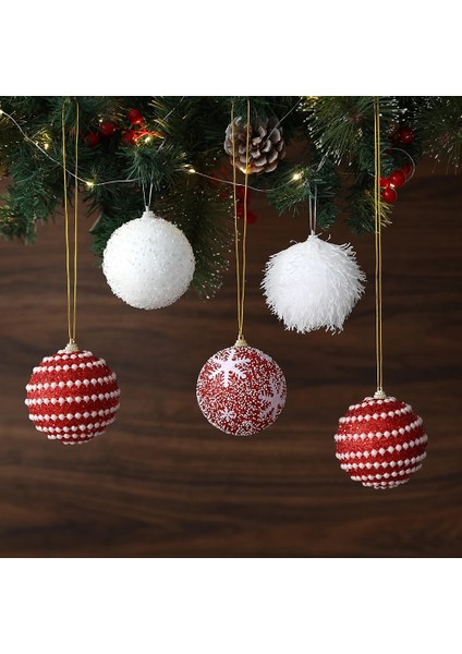 Beyaz 4 4 Adet 2/4 Adet 8 cm Noel Ağacı Asılı Toplar Payetli Parlak Top Kolye Noel Ağacı Ev Partisi Asılı Süslemeleri Yeni Yıl 2023 (Yurt Dışından)