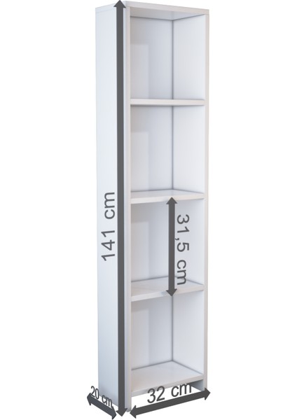 Abete 4 Raflı Kitaplık / Atlantik Çam fırsatları