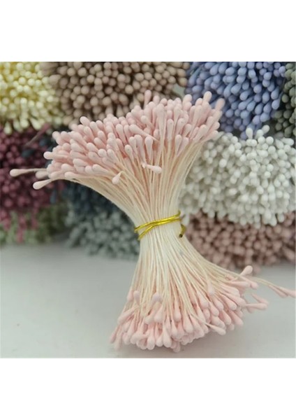 Champange 400 Adet 1mm Retro Mat Çift Kafaları Mini Çiçek Ercik Pistil Düğün Dekorasyon Dıy Sahte Noel Scrapbooking Hediye Kutusu Zanaat (Yurt Dışından)