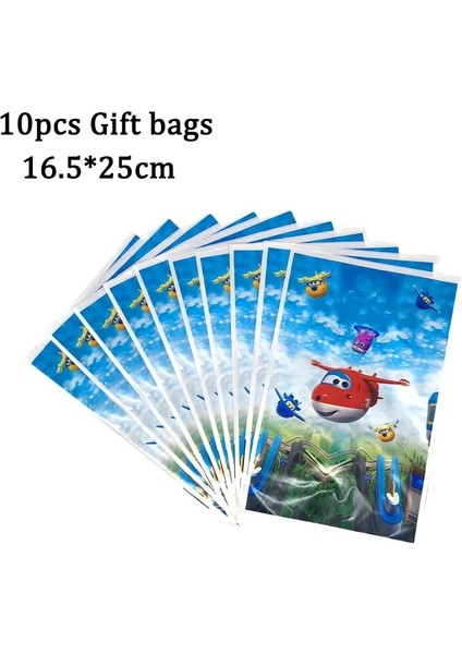 GIFTBAG-10PCS Süper Kanatları Çocuk Doğum Günü Partisi Dekorasyon Tek Kullanımlık Plaka Jett Alüminyum Film Balon Karikatür Jet Uçağı Bebek Duş Malzemeleri (Yurt Dışından) modelleri