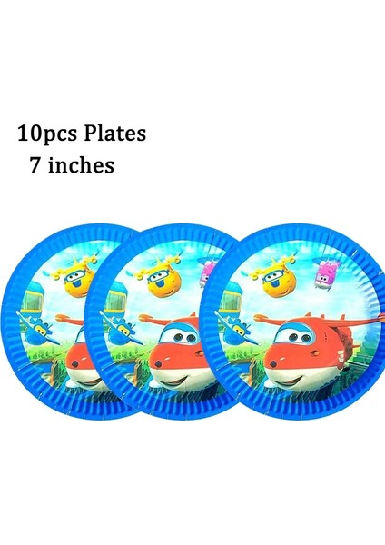 GIFTBAG-10PCS Süper Kanatları Çocuk Doğum Günü Partisi Dekorasyon Tek Kullanımlık Plaka Jett Alüminyum Film Balon Karikatür Jet Uçağı Bebek Duş Malzemeleri (Yurt Dışından) fırsatları