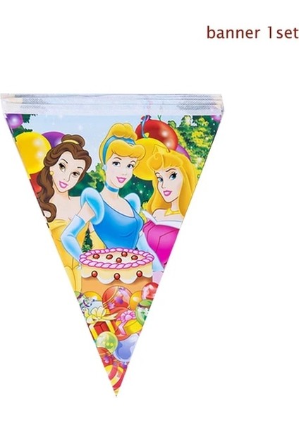 1 Takım Banner Disney Külkedisi Kar Beyaz Prenses Tema Kağıt Tabaklar Bardak Banner Parti Dekorasyon Parti Malzemeleri Tek Kullanımlık Çatal Bıçak Kaşık Seti (Yurt Dışından)