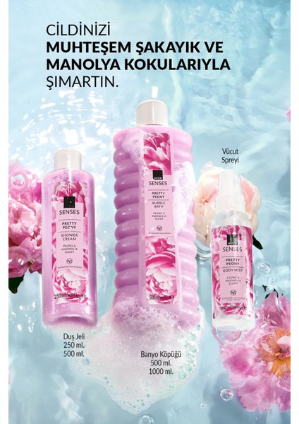 Senses Pretty Peony Şakayık ve Manolya Kokulu Banyo Köpüğü 500 ml fırsatları