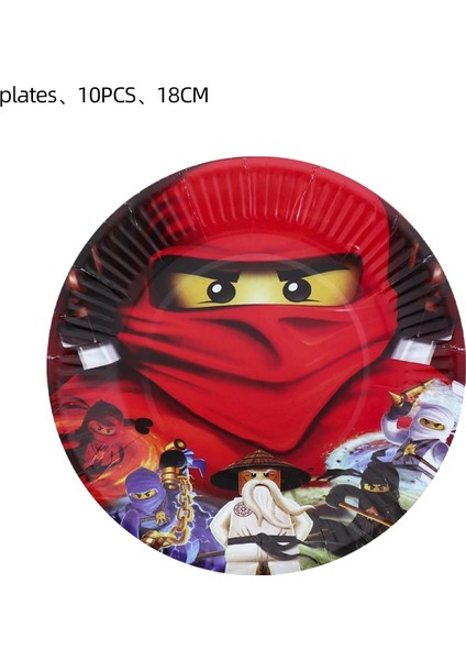 Balon-1 Adet Karikatür Legoing Tema Ninja Parti Masa Örtüsü Kağıt Bardaklar Tabaklar Payet Doğum Günü Parti Malzemeleri Çocuk Oyuncak Bebek Duş Dekorasyonu (Yurt Dışından)