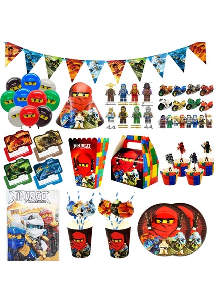 5 Adet Dövme Çocuk Erkek Kız Doğum Günü Ninja Parti Gitmek Malzemeleri Sofra Hediye Giftbag Parti Favor Balon Parmak Oyuncak (Yurt Dışından)