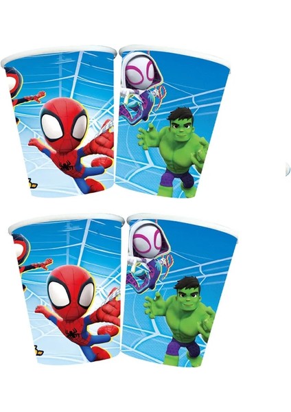 6 Adet Şapka Spidey ve Onun Inanılmaz Arkadaşları Doğum Günü Partisi Süslemeleri Kağıt Tabaklar Bardaklar Peçeteler Masa Örtüsü Çantalar Örümcek Adam Bebek Hediyeleri (Yurt Dışından)