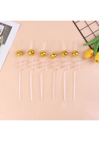 Stil 2-Br Ayna Disko Topu 70'ler Dekoratif Pipetler Mini Disko Pipet Parti Süslemeleri (Yurt Dışından)