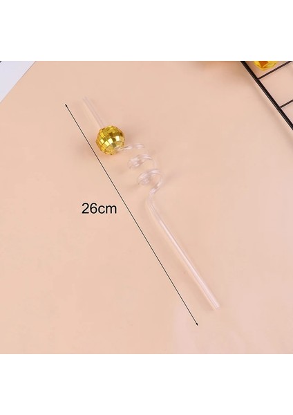 Stil 2-Br Ayna Disko Topu 70'ler Dekoratif Pipetler Mini Disko Pipet Parti Süslemeleri (Yurt Dışından)