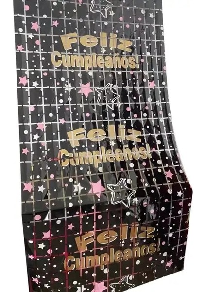 Siyah Dekoratif Perde Zemin Perde Zarif Süs Parlak Renkli Harfler Baskı Parti Malzemeleri (Yurt Dışından)