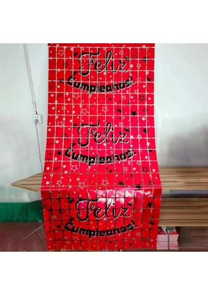 Siyah Dekoratif Perde Zemin Perde Zarif Süs Parlak Renkli Harfler Baskı Parti Malzemeleri (Yurt Dışından) indirimleri