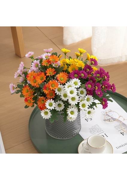 A-38PINK Yapay Çiçekler Bitkiler 31 cm Güneş Çiçeği Renkli Küçük Papatya Ipek Ev Bahçe Dekorasyon Krizantem Düğün Dıy Parti (Yurt Dışından) indirimleri