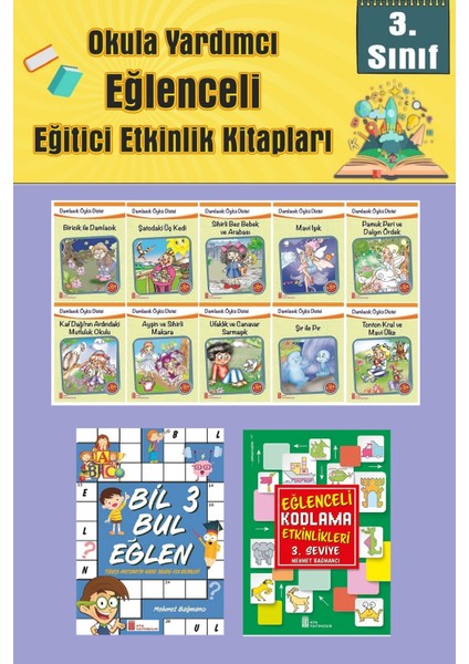 3.sınıflar Için Okumayı Sevdiren 10 Lu Hikaye Seti -Bil Bul Eğlen-Kodlama 3 (Okulda Evde Tatilde)