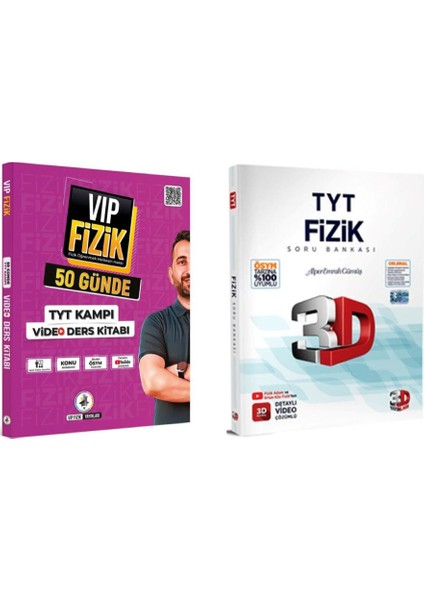 Vip Fizik 50 Günde Tyt Kampı Video Ders Kitabı ve 3D Tyt Fizik Soru Bankası