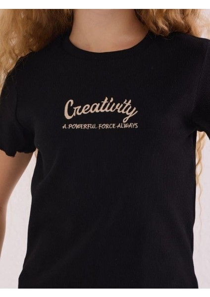 Kız Çocuk Desenli Kot Ceket Içi Tshirt Takım