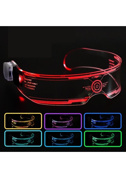 B Renkli LED Işıklı Gözlük Müzik Festivali Bar Ktv Neon Parti Cadılar Bayramı Dekorasyon LED Gözlük Glow Sunglass Bilimkurgu Gözlük (Yurt Dışından)
